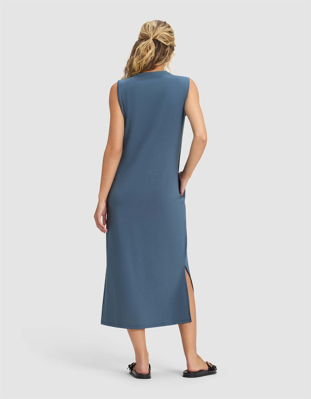 Women's Brushed Bamboo Sleeveless Midi Dress